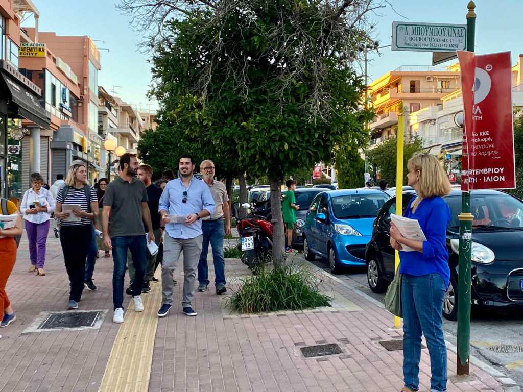 Περιοδεία της Λαϊκής Συσπείρωσης στα μαγαζιά της λεωφόρου&nbsp;Ειρήνης